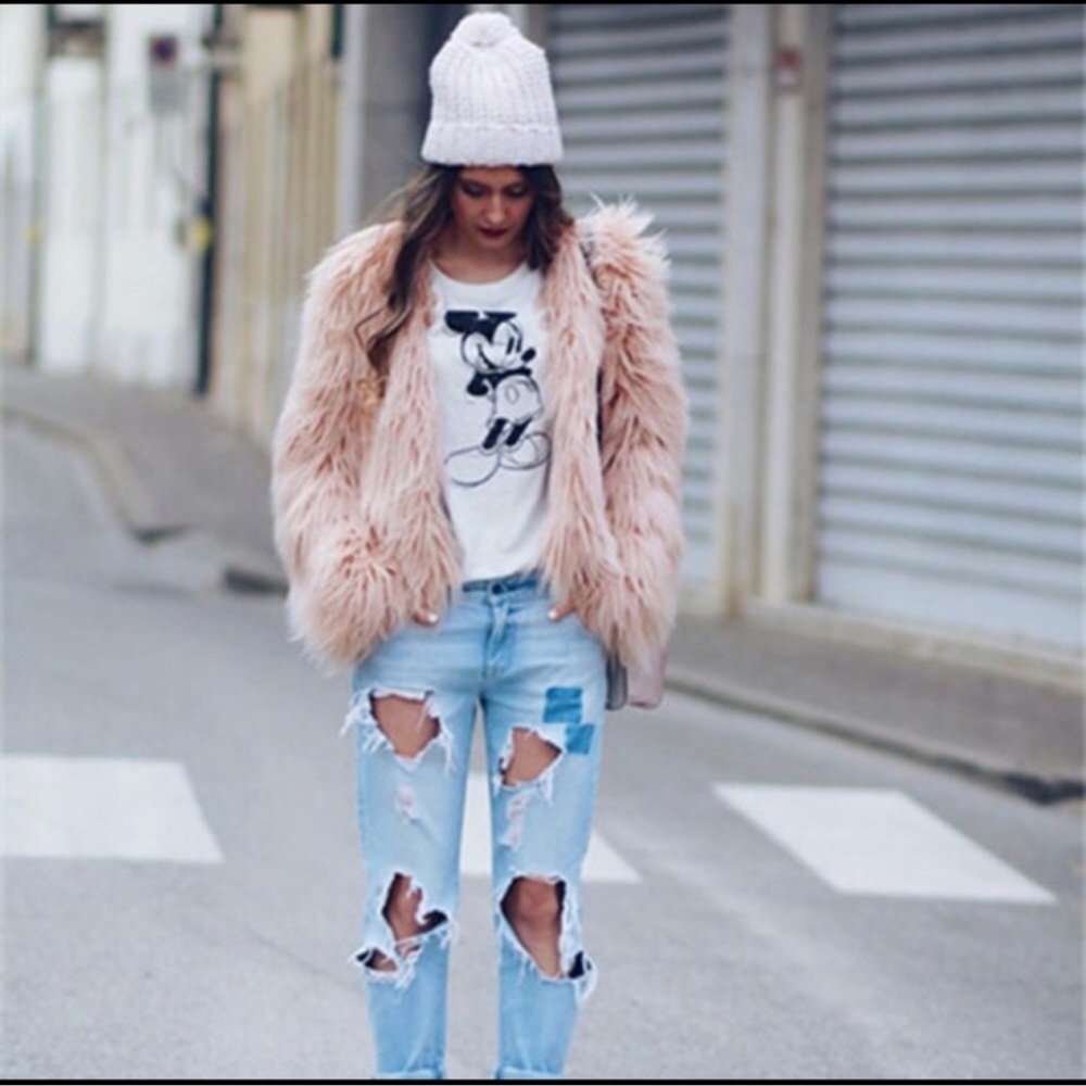 Pink Fur Jacket M - Picture 4 of 9
